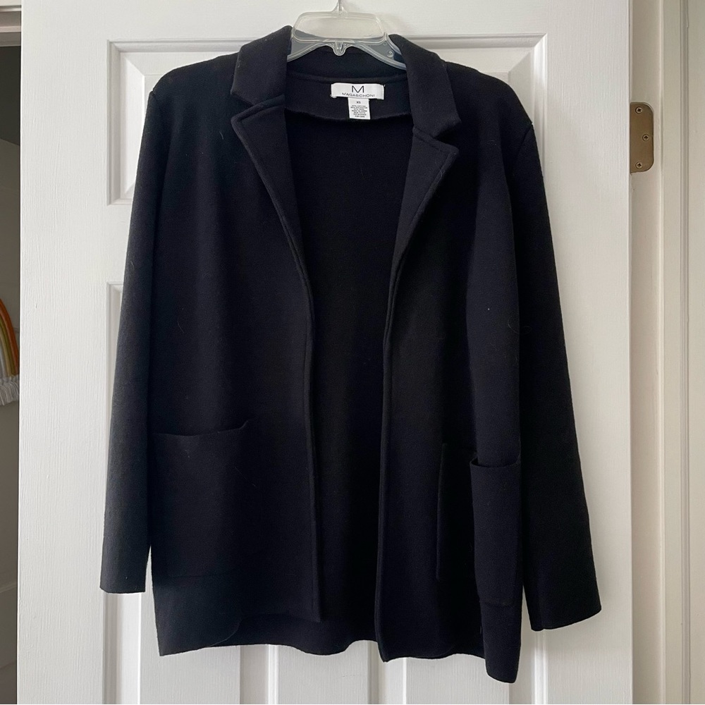 Magaschoni Black Knit Blazer, Size XS